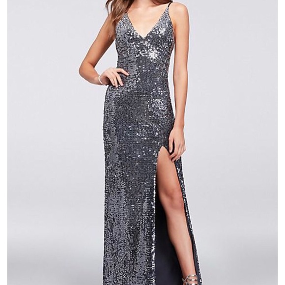 NEW David’s Bridal Sequined Prom Dress - Picture 1 of 5